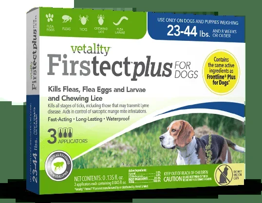 Vetality Firstect Plus Monthly Topical Flea and Tick Treatment for Medium Dogs