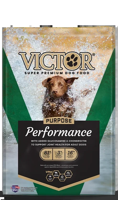 Victor Purpose Performance Dry Dog Food – Beef, Chicken, & Pork- 40lb Bag