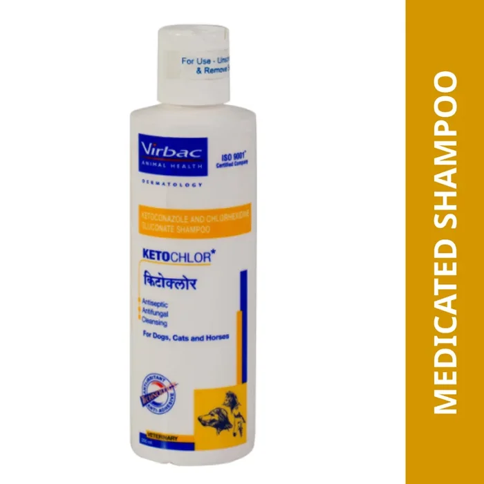 Virbac Ketochlor Shampoo Antifungal & Antiseptic for Dogs and Cats (200ml)