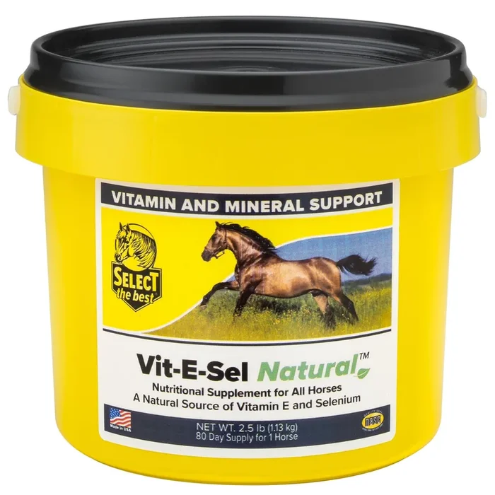 Vit-E-Sel Natural Vitamin E & Selenium Powder Supplement for Horses – Supports Muscle Health & Immunity