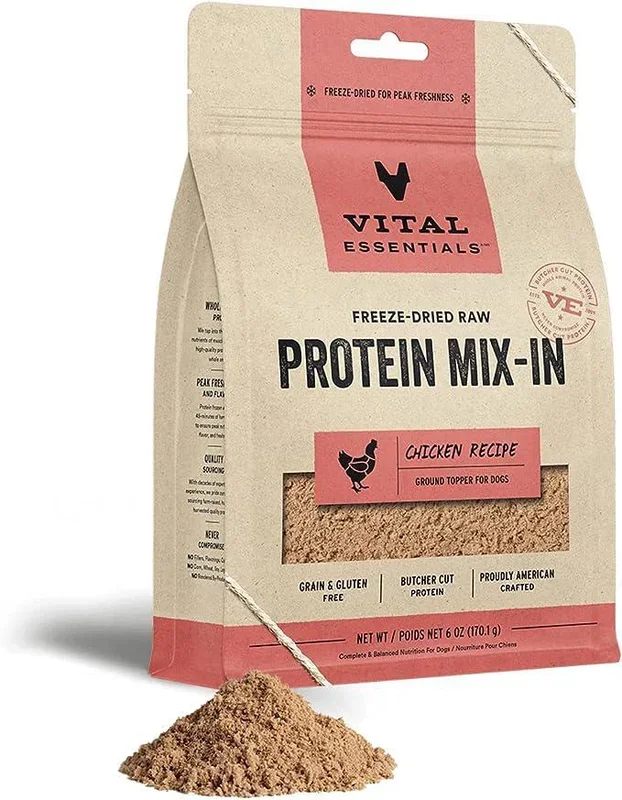 Vital Essential Dog Freeze Dried Chicken Protein Mix-In Ground Topper 6oz