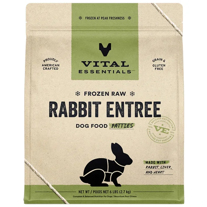 Vital Essential Raw Rabbit Patties 6lbs (In Store Pick Up Only)