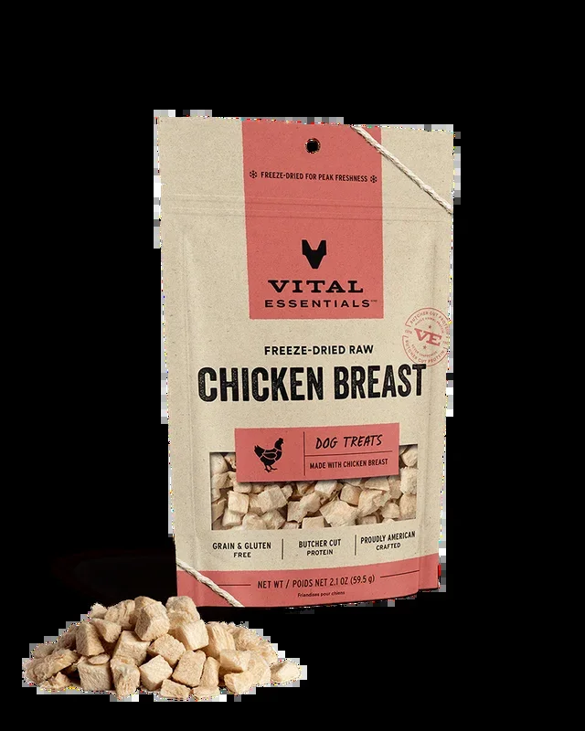 Vital Essentials Freeze-Dried Chicken Breast Dog Treats 2.1oz
