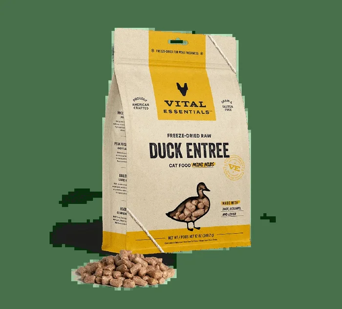 Vital Essentials Freeze-Dried Duck Entrée Cat Food Mini Nibs