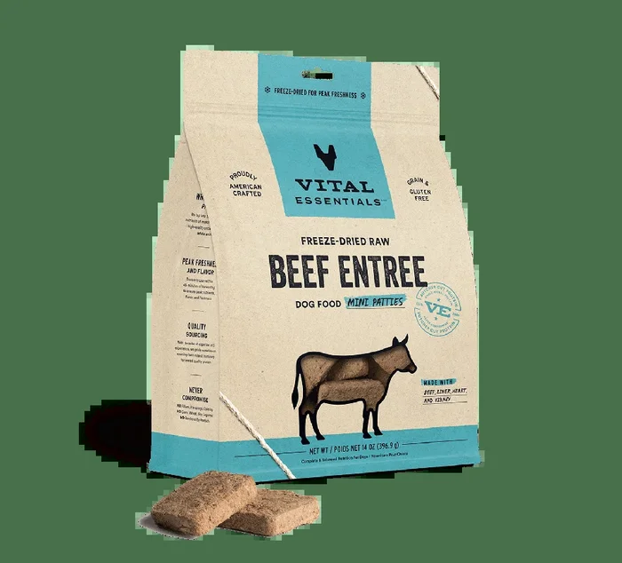 Vital Essentials Freeze-Dried Raw Beef Entrée Mini Patties Dog Food