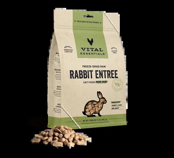 Vital Essentials Freeze-Dried Raw Rabbit Entree Mini Nibs Cat Food
