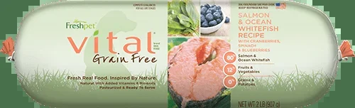 Vital® Grain Free Salmon & Ocean Whitefish Dog Food Recipe With Spinach, Cranberries & Blueberries