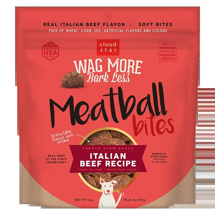 Wag More Bark Less Grain Free Meatball Bites, Italian Beef Recipe