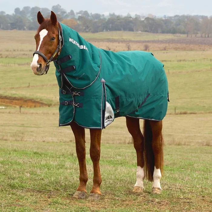 WeatherBeeta ComFiTec Plus Dynamic Detach-A-Neck Heavy Weight Turnout Blanket for Horses – 1200D, 360g Polyfill, Waterproof & Breathable