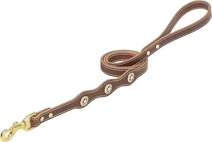 Weaver Lonestar Dog Leash, Rich Brown, 3/4″ x 4′