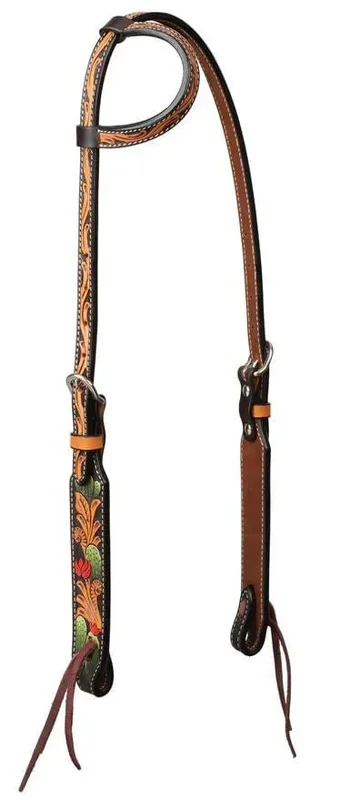 Weaver Turquoise Cross Cactus Sliding Ear Headstall