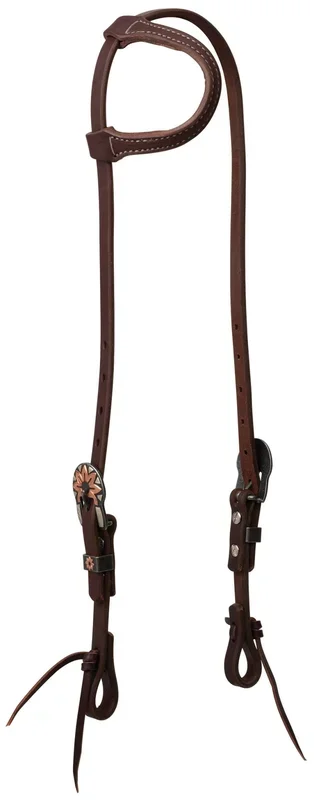 Weaver Working Tack Copper Flower Sliding Ear Headstall