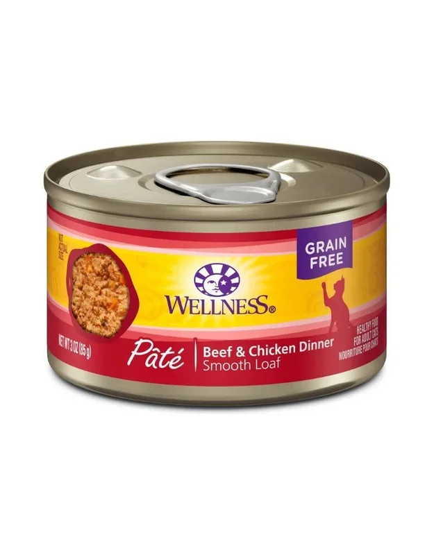 WELLNESS Beef and Chicken Canned Cat Food CASE