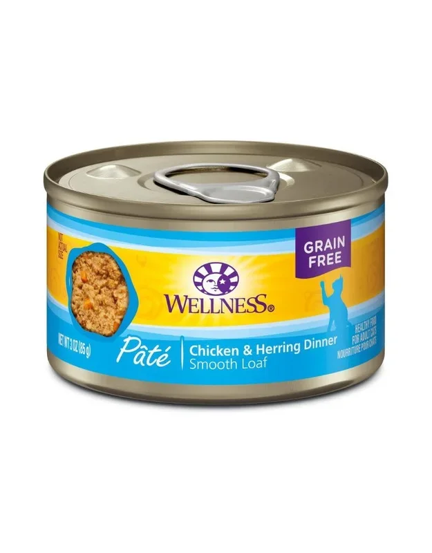 WELLNESS Chicken and Herring Canned Cat Food CASE