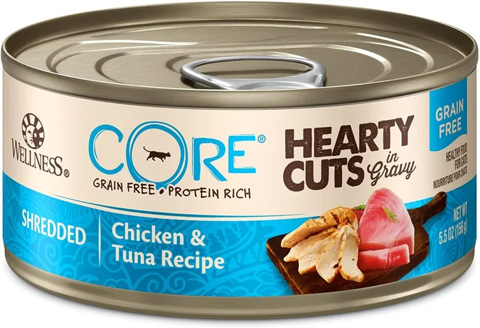 Wellness CORE Natural Grain Free Hearty Cuts Chicken and Tuna Canned Cat Food