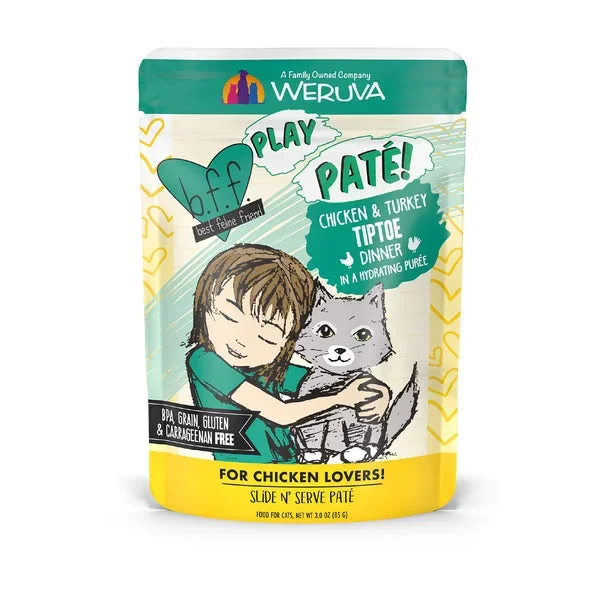 Weruva BFF PLAY Paté Chicken & Turkey Tiptoe Dinner in a Hydrating Purée Cat Food