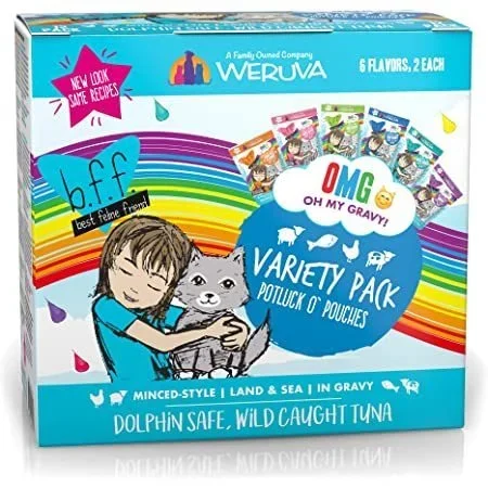 Weruva BFF Variety Pack Pouches OMG Potluck O’ Pouches 2.8oz