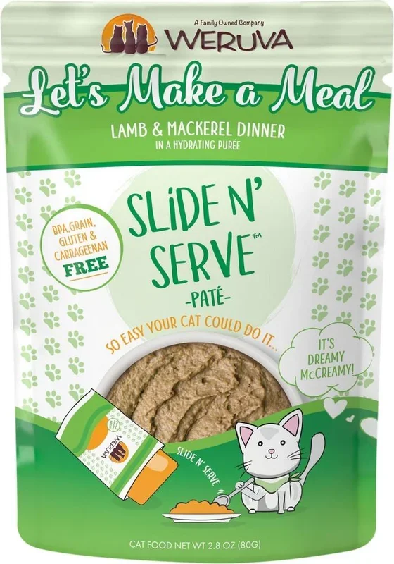 Weruva Slide N’ Serve Grain Free Let’s Make a Meal Lamb & Mackerel Dinner Wet Cat Food Pouch