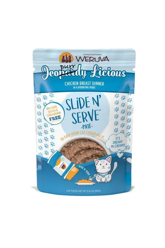Weruva Slide N’ Serve Pate Jeopurrdy Licious Puree Wet Cat Food Pouch