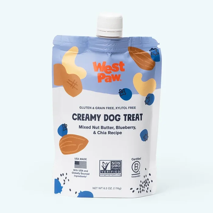 West Paw Creamy Dog Treat, Blueberry and Chia Seed