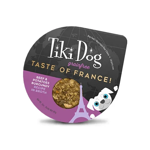 Wet Dog Food – PETITES TASTE OF THE WORLD – French Beef Burgundy – 3 oz cup
