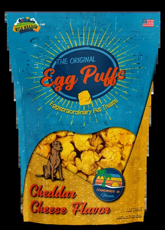Wild Meadow Farms Egg Puffs Cheddar Cheese Flavor Dog Treats