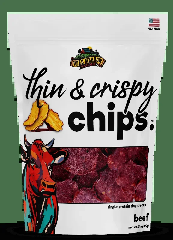 Wild Meadow Farms Thin & Crispy Chips Beef Single Protein Dog Treats