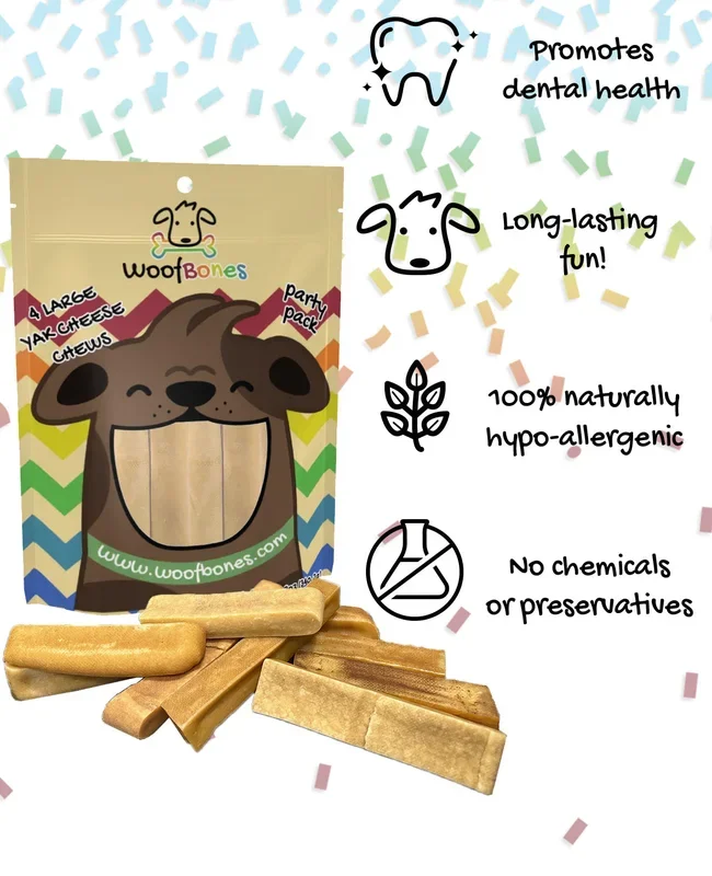 WoofBones Premium Yak Cheese Himalayan Chews – Party Pack