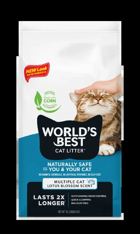 World’s Best Cat Litter Multiple Cat Lotus Blossom Scented, Cat Litter