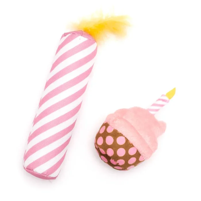 Worthy Cat – Birthday Cupcake and Candle Cat Toy Set