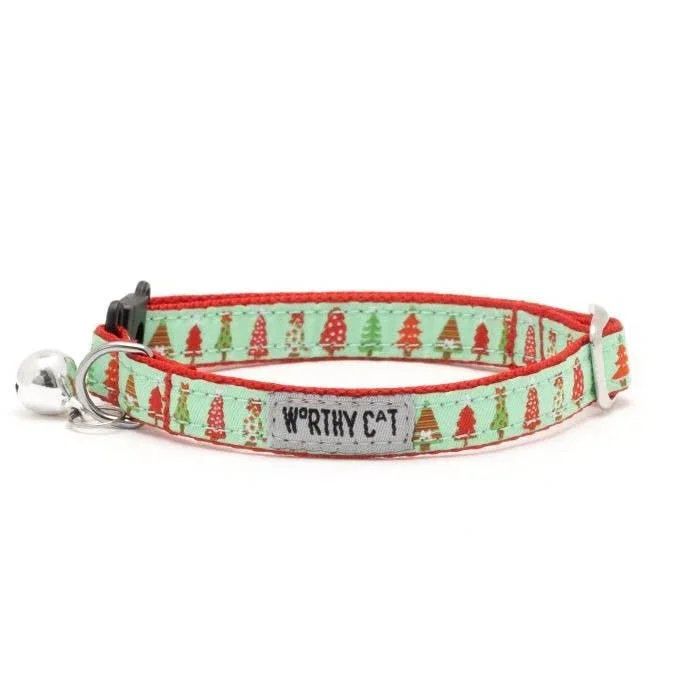 Worthy Cat – Holiday Trees Cat Collar