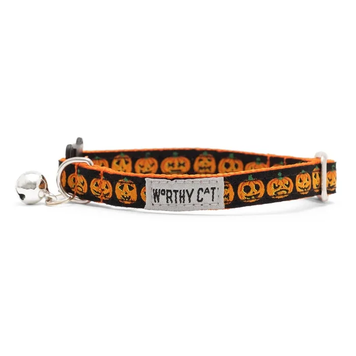 Worthy Cat – Jack-O-Lantern Cat Collar