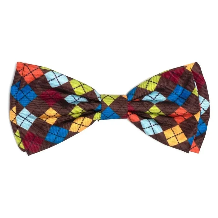 Worthy Dog – Autumn Argyle Bow Tie