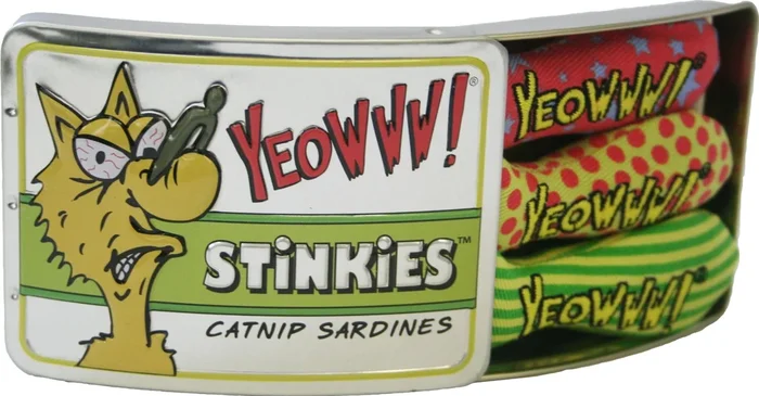 Yeowww! 100% Organic Catnip Sardine Stinkies (3pk in a Tin)