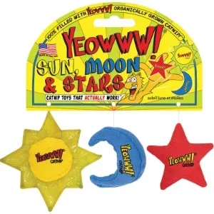 YEOWWW! CAT CATNIP SUN MOON STAR 3 PACK
