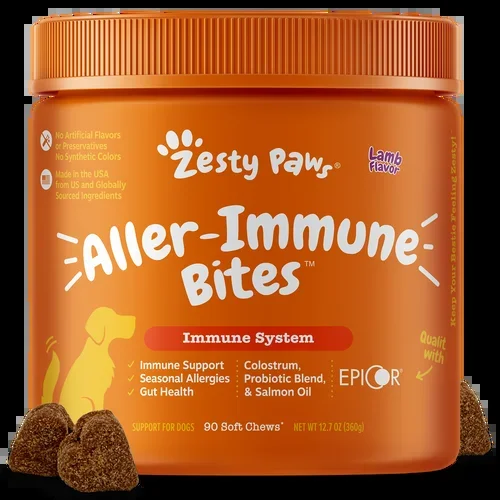 Zesty Paws Aller-immune Bites For Dogs Immune System All Ages Lamb Flavor
