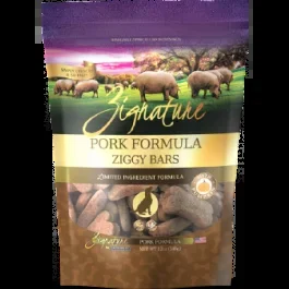 Zignature Dog Treat GF Ziggy Bars Pork 12 oz
