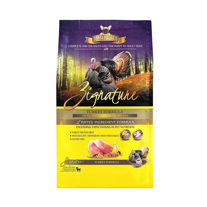 Zignature Small Bites Turkey Formula Dry Dog Food, 4-lb