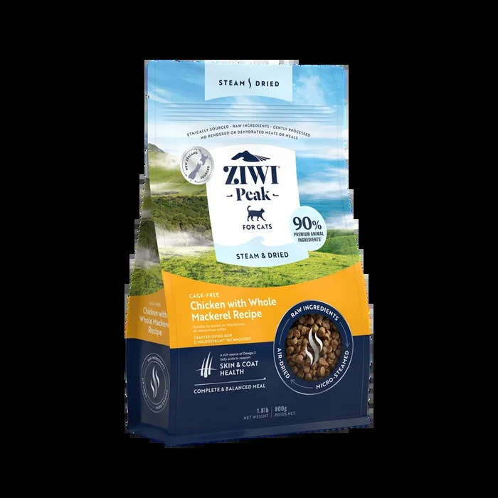 ZIWI® Peak Steam-Dried Chicken with Whole Mackerel Cat Food 1.8lb