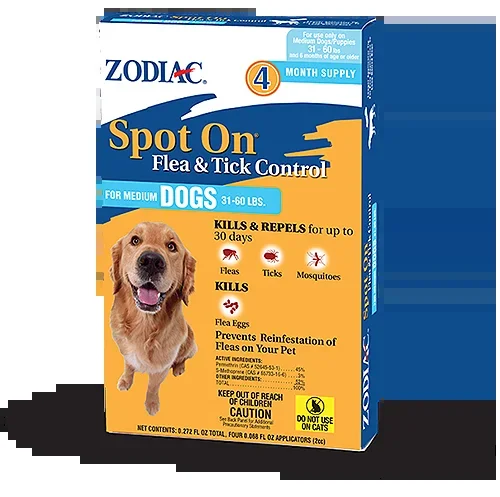 ZODIAC SPOT ON FLEA & TICK CONTROL FOR DOGS AND PUPPIES